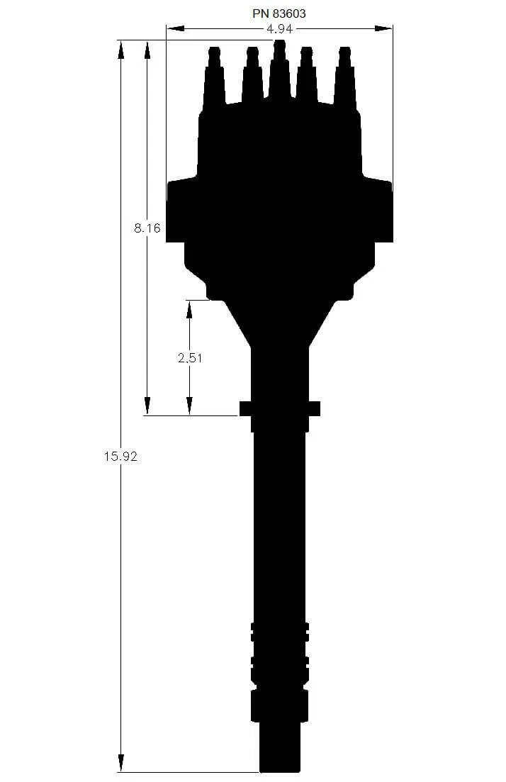Black Chevy V8 w_Internal Module Distributor - 83603